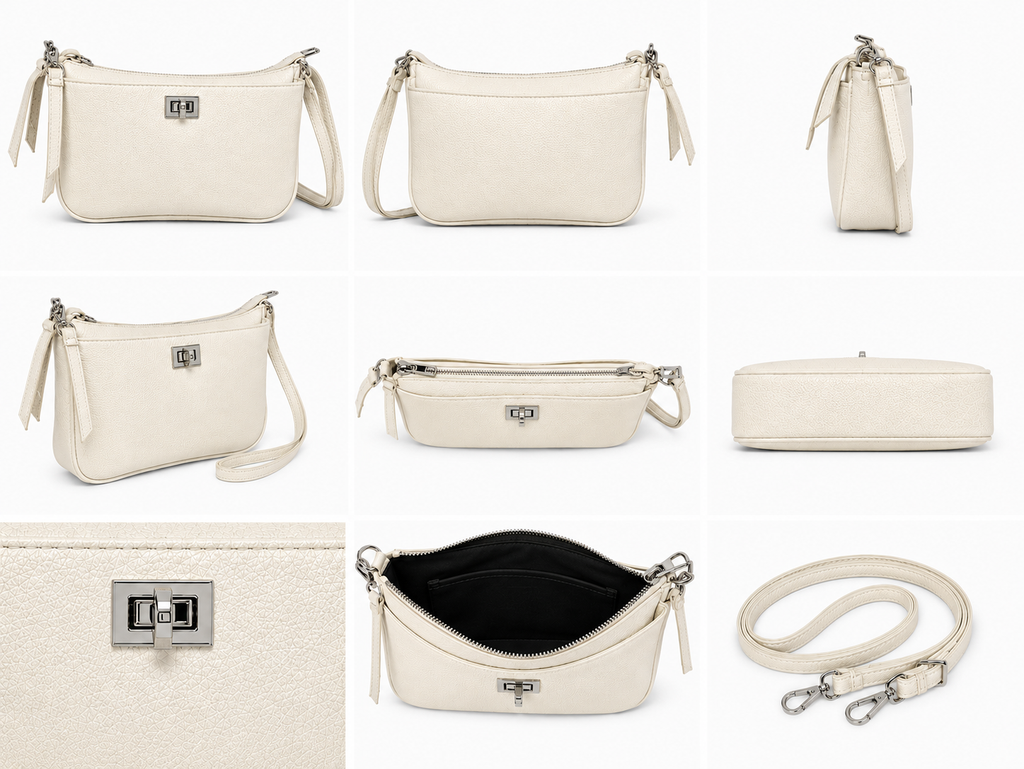 Preggio Cross-Body White Leather Bag