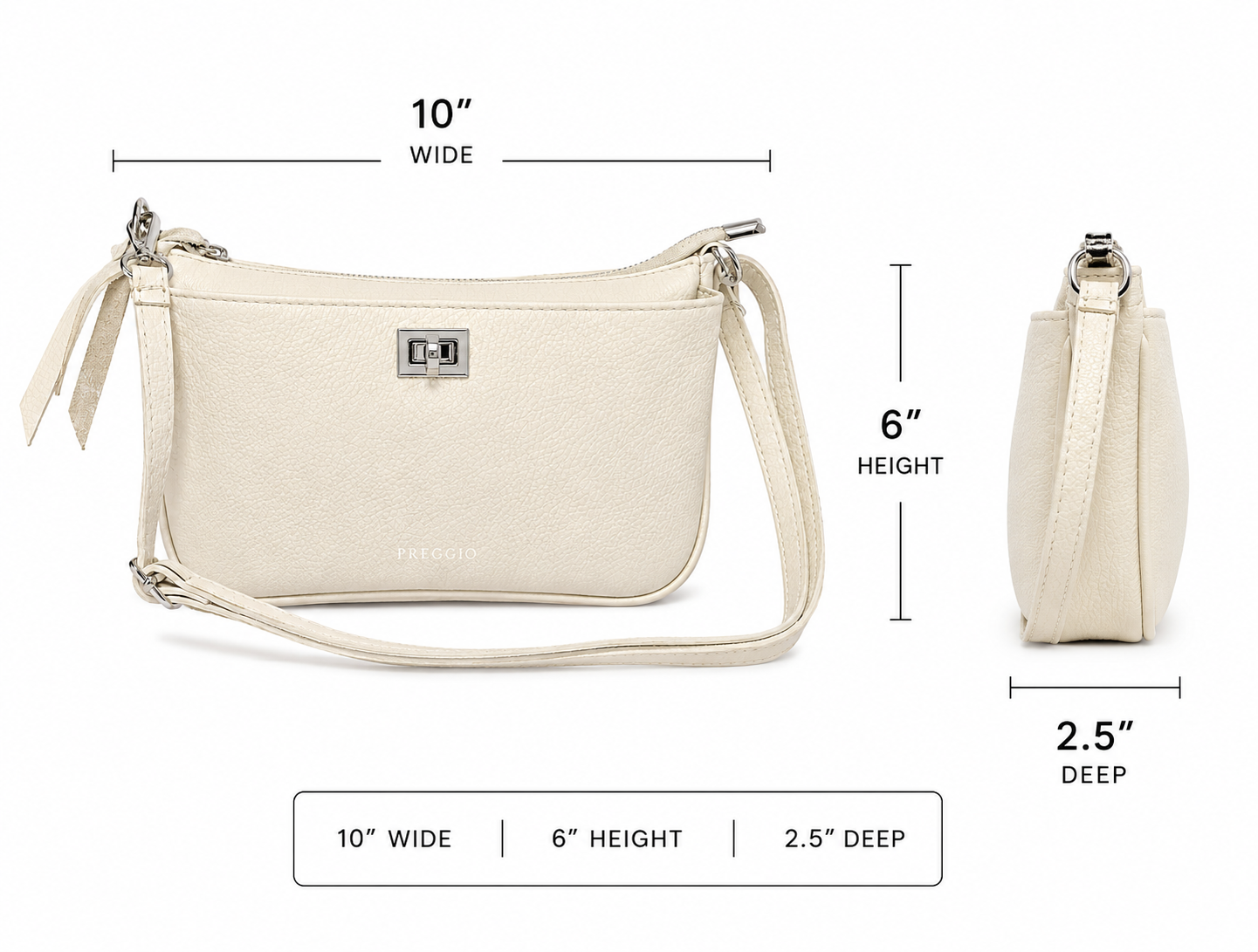 Preggio Cross-Body White Leather Bag