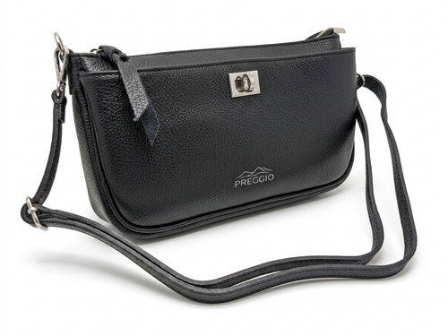 Preggio Cross-Body Black Leather Bag