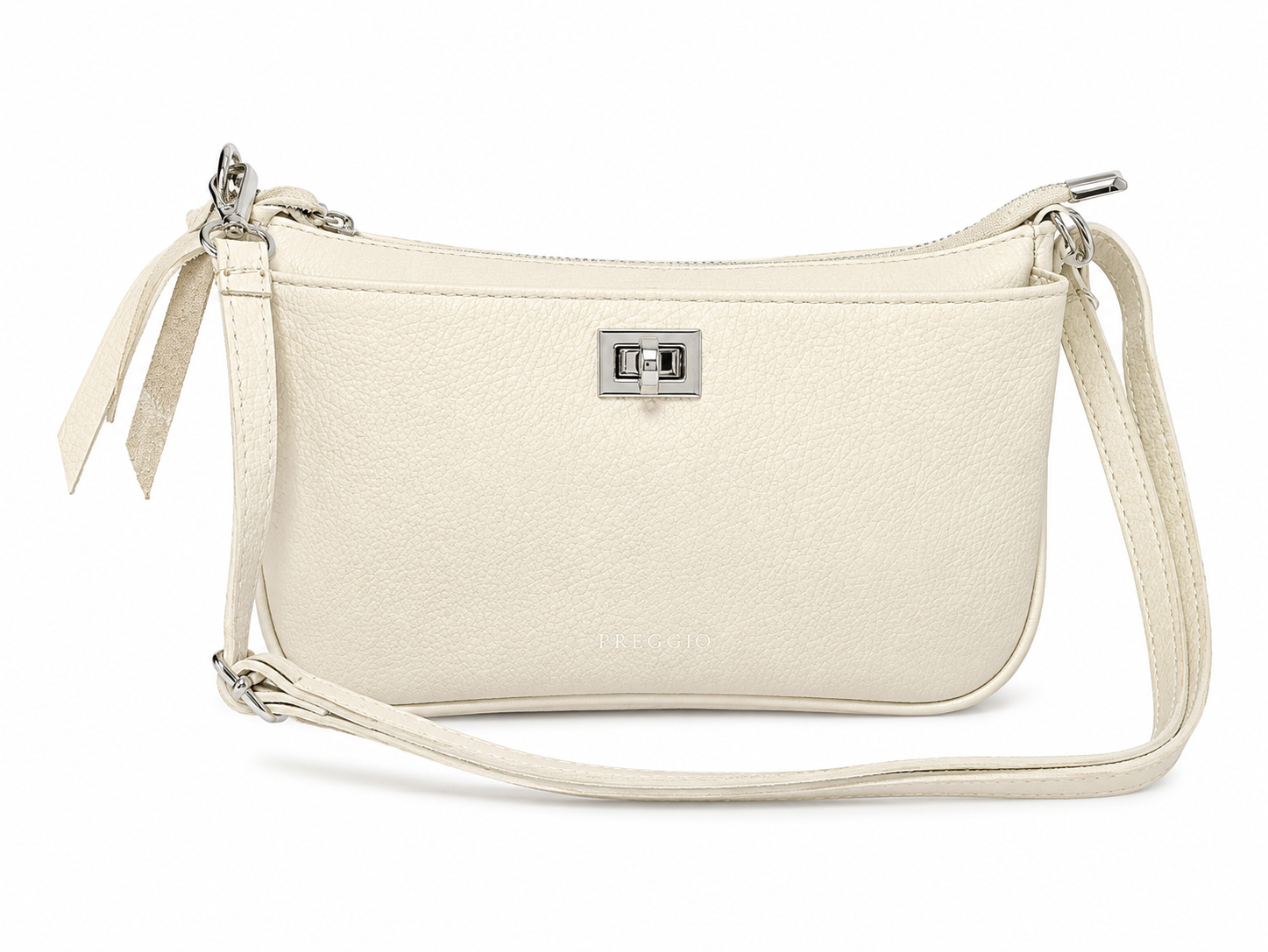 Preggio Cross-Body White Leather Bag
