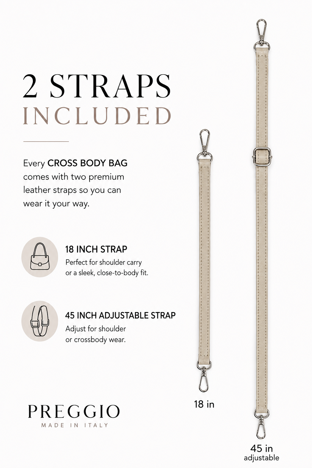 Preggio Cross-Body White Leather Bag